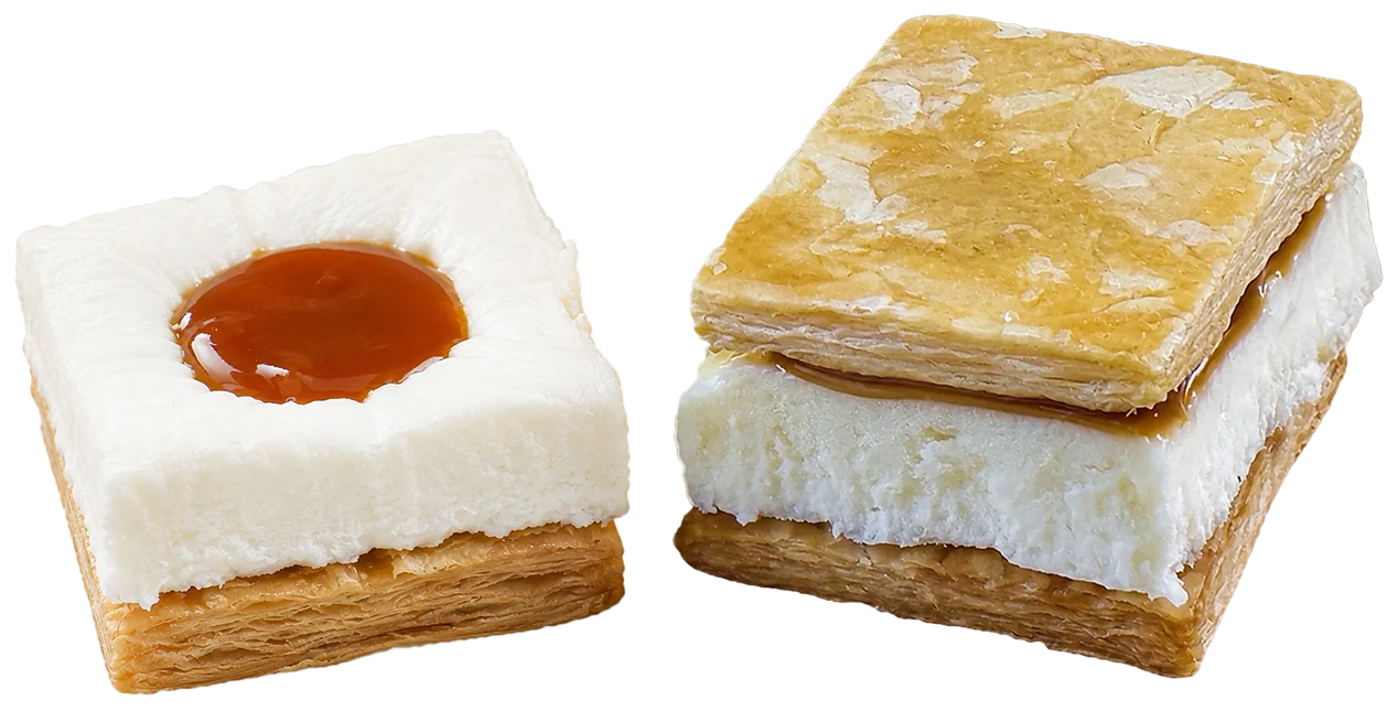 キャラメルのバターサンドの断面