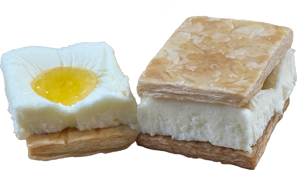萩の夏みかんのバターサンドの断面